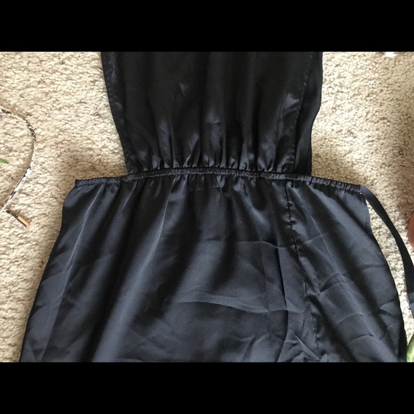 SOLD/PrettyLittleThing Black Silk Mini Dress - Picture 4 of 8